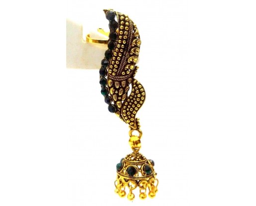 EAR CUFF Golden Oxidized Earring Jhumka Jhumki Ethnic Jewelry Long Dangle E43